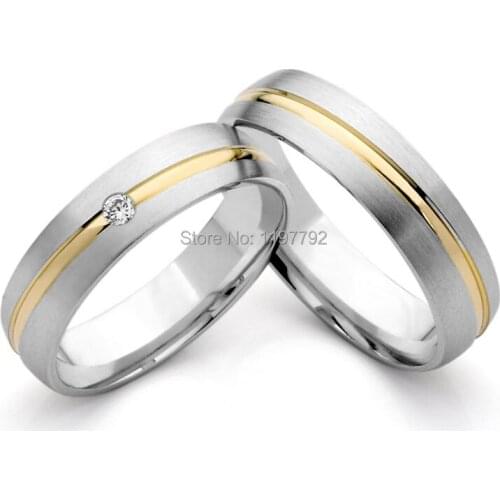 Cheap discount custom tailor titanium engagement ring wedding band his and hers lover bridal rings sets titan trauringe