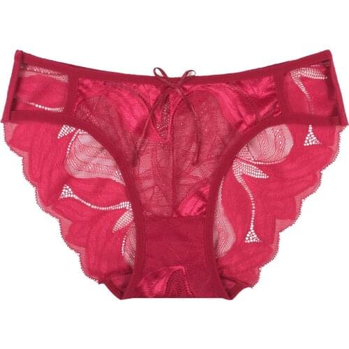 New ladies underwear elegant bow elastic ribbon hollow sexy traceless lace buttock breathable 3248