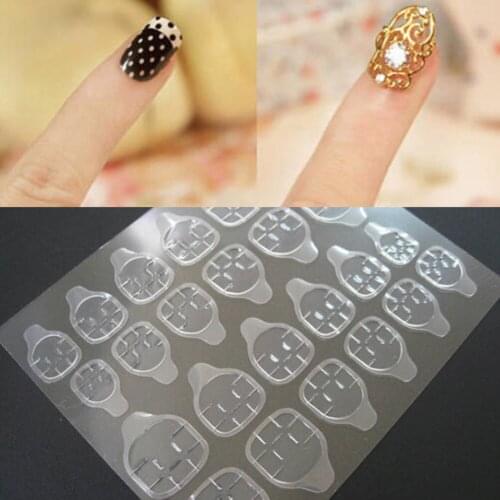 New Double Side False Nail Tips Strong Ultra Thin Adhesive Transparent Stickers Nail Art Manicure Tool 24 Tips/Sheet