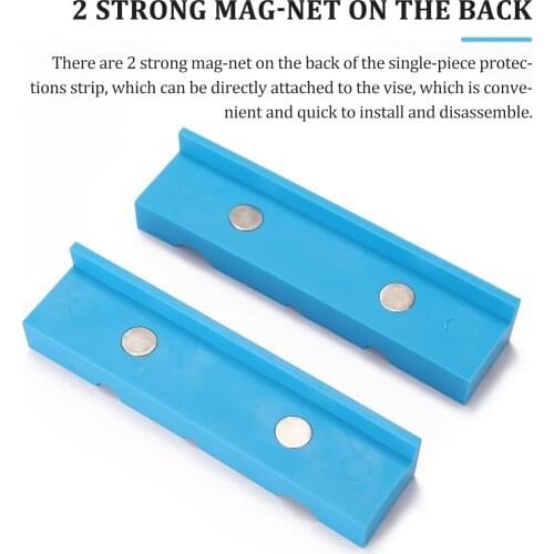 One Pair Metal Vice Jaw Magnetics Soft Pad Accessory Magnetics Protections Strips Anti-skid Anti-scratch Multi-slot Design