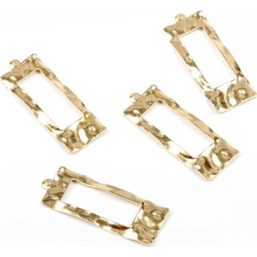 Brass Rectangle Charms,Raw Brass Hammered Earring Findings,Textured Pendant, Fit For DIY Necklace,Brooch, 40mmx15mm-RB1001
