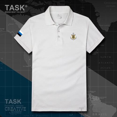 Navy Estonia Estonian EST Eesti Army country clothes Short sleeve Polo shirt High Quality Business men shirts casual Slim Fit