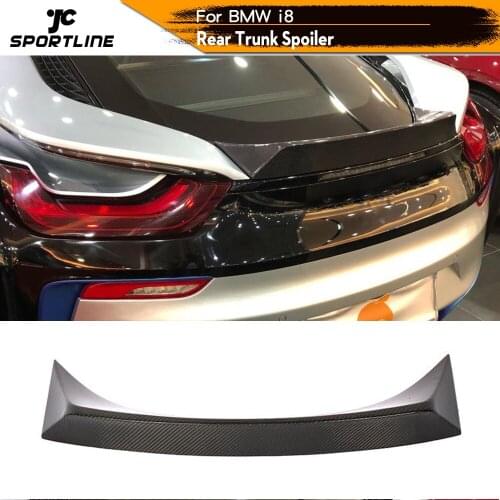 Carbon Fiber / FRP Rear Trunk Spoiler Boot Lip Wing for BMW i8 2014 - 2018 Carbon Fiber Boot Lip Wing Spoiler
