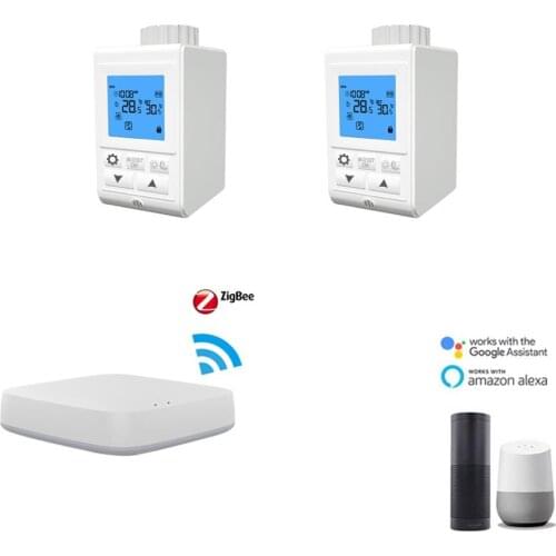 TUYA Zigbee TRV Radiator Thermostat Thermostatic Valve Controller Heater Temperature Voice Control Works with Google Home