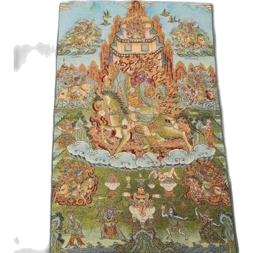 Tibet, Nepal, Thangka portrait, brocade painting, silk religious figure, Thangka embroidery, mural, war horse
