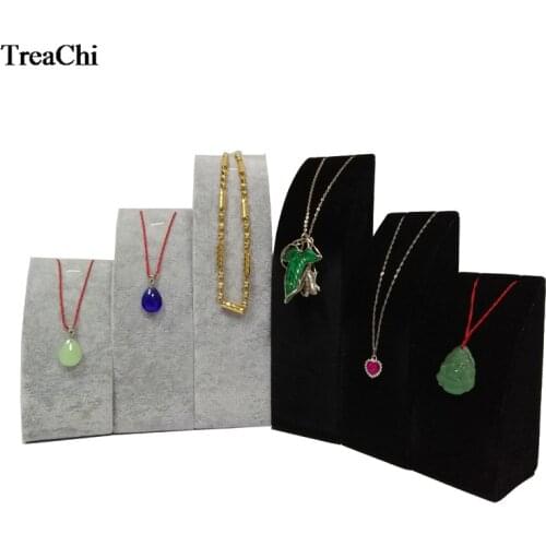 Sale Curve Velvet Pendant Necklace Display Rack Grey Black Chain Bead Necklace Organizer Storage Holder Showcase Stand
