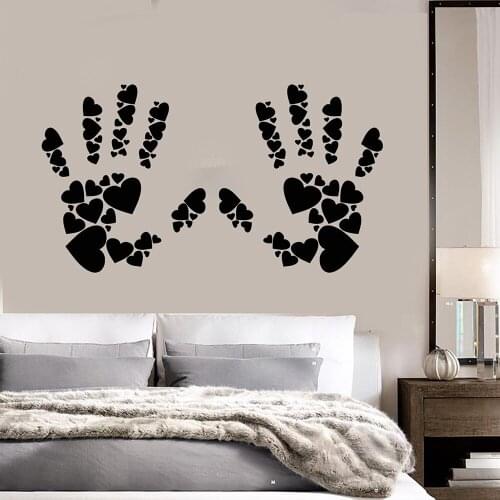 Vinyl Wall Decal For Bedroom Hands Hearts Symbol Love Romance Wall Stickers Living Room Sexy Gilrs Art Mural Home Decor L859
