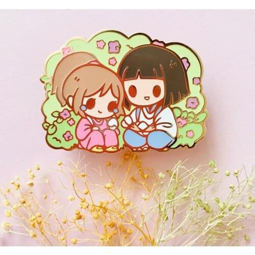 Spirited Away Haku and Chihiro Enamel Pin Unforgetable Love Badge Ghibli Anime Fans Cute Addition