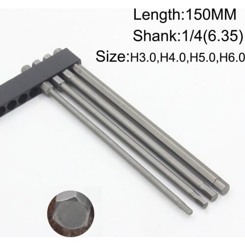1Pc 150mm Lenth Hex Shank Magnetic Hex Head Screwdriver Bits Electric screwdriver Bits Tools