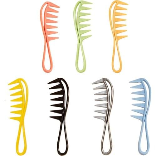 1PCS Wide Tooth Shark Plastic Comb Detangler Curly Hair Salon Hairdressing Comb Massage For Hair Styling Tool Barber Accessories