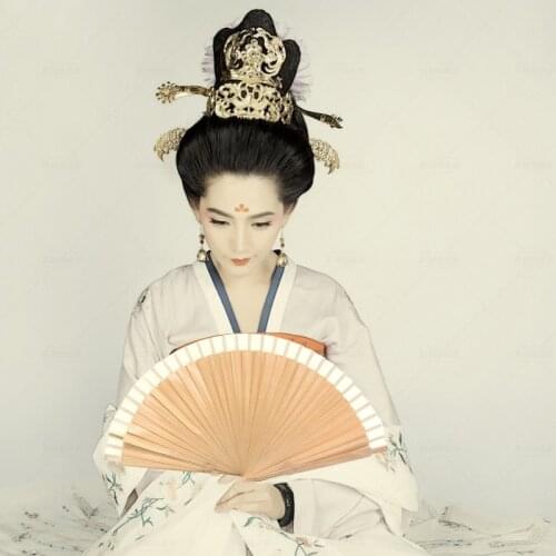 Solid Color Folding Fans Spanish Dance Wedding Party Wood Fans Home Decoration Handmade Fan Gifts Cheongsam Photography Fan