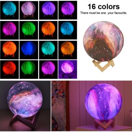 3D Printing Moon Lamp Galaxy Moon Light Kids Night Light 16 Color Change Touch and Remote Control Galaxy Light