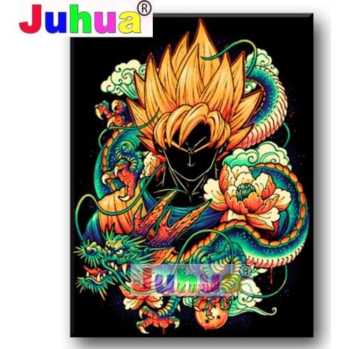 5D DIY Diamond Painting Goku Cross Stitch full square/round diamond embroidery mosaic Anime painting home decor Gift,2021 New