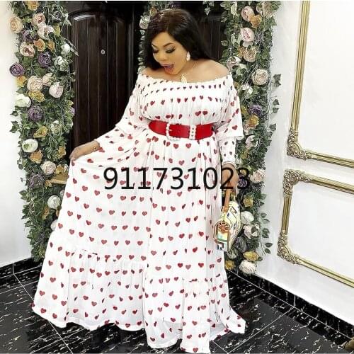 African Dresses for Women Summer Sexy African Women Short Sleeve Printing Long Dress African Boubou Dress