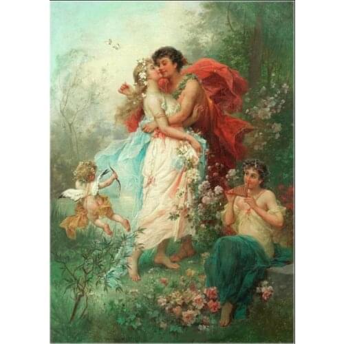 Angel kiss Oath Painting Cross Stitch Stitch Kits Needlework Embroidery Crafts 14ct Unprinted DIY Arts Handmade Home Decor