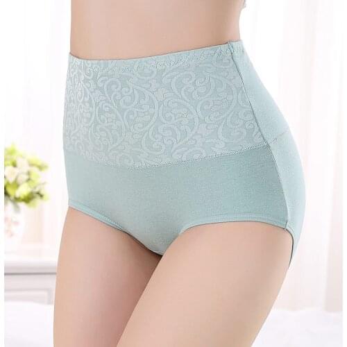 AP01 15 colors high waist panties cotton underwear women soild briefs hot sale plus size L-4XL pink sexy rise ladies panties
