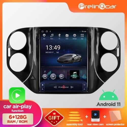 4G RAM Vertical screen android 10.0 system car gps multimedia video radio player in dash for Volkswagen Tiguan navigaton stereo