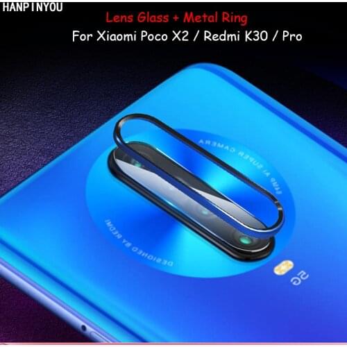 For Xiaomi Poco X2 / Redmi K30 / Pro 5G Back Camera Metal Circle Ring Cover + Ultra Thin Lens Tempered Glass Film Protector
