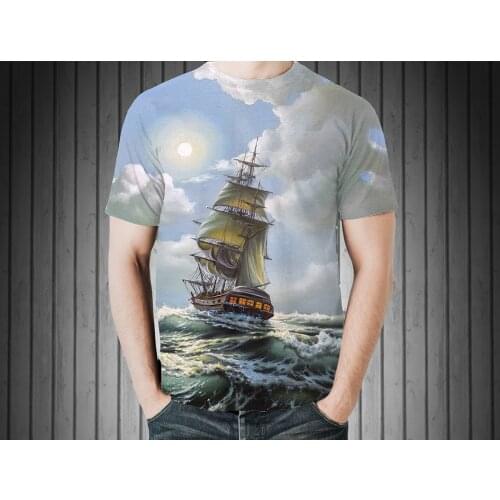 New summer 3D printed ship men and women casual T-shirt Fashion trend youth cool mens t-shirt Hip hop short sleeve 110-6XL hot