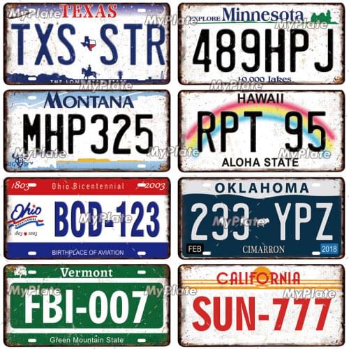 Hawaii Licenses Plate Vintage Metal Sign Tin Sign Vintage Decoration Plaque Home Wall Decor Bar Sign Home Decor Poster Custom