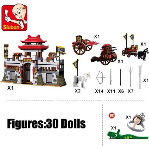 Sluban Three Kingdoms Ancient castle building blocks Military Fortress Brick 3D Modle Toys For Kid Birthday Gift 0578 688pcs