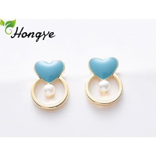 Korea Handmade Heart Drop Earrings Red/Green Silver 925 Ear Jewelry Geometric Long Earrings for Women Chic Wedding Accessories