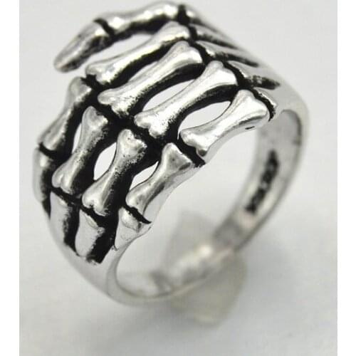 Trendy Unisex Skull Ring Black Retro Punk Skull Ring Party Jewelry Size 8-10