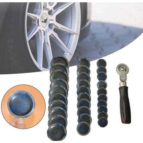 32/43/57MM Car Tire Repair Glue Kit with Roller 30PCS Universal Car Motorcycle Tyre Tire Repair Rubber Glues Patch Tool Packet