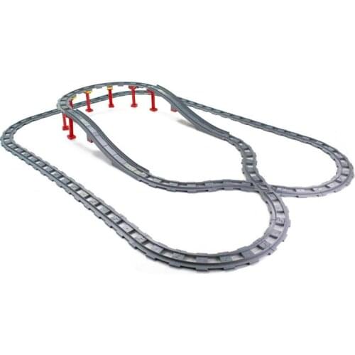 Train Track Sets Rail Transport Big Building Blocks Trailer Track Accessories DIY Assembly Train Track Toys For Children Gifts