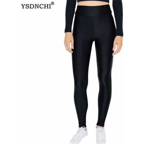 YSDNCHI Autumn Women Shiny Black Legging Push Up Slim Leggings High Waist Stretchy Gym Fitness Leggins Soft Large Size Pants