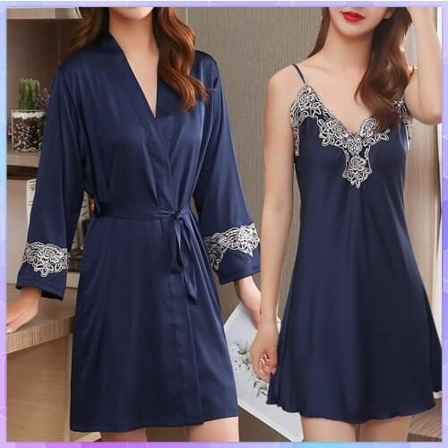 Sexy Night Dress Robe Womens Summer Mini Dresses Kimono Lady Silk Bath Gown Nightgown Sleepwear Sleepshirts Pijama Mujer Nighte