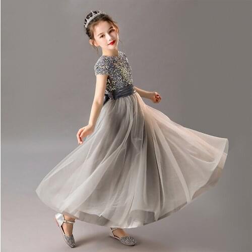 Girls Dress Elegant Princess Children Party Dress Long Wedding Gown Kids Dresses for Girls Birthday Party Communion Vestido Wear