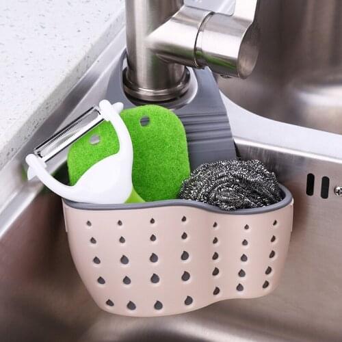 MATAVENI Suction Cup Sink Shelf Soap Sponge Drain Rack Hanging Drain Basket Kitchen Sucker Storage Tool