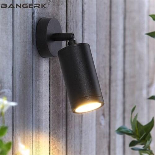 Modern Outdoor Wall Lamp Spotlight Waterproof 4W LED Porch Lights Adjust Angle Wall Sconce Light Garden Balcony Decor Lighting