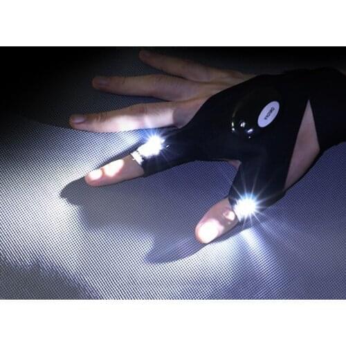 LED Flashlights Gloves Outdoor Night Fishing Gloves Working Gadgets Gifts for Men Cool Dad Husband Handyman Creative Gloves Gift