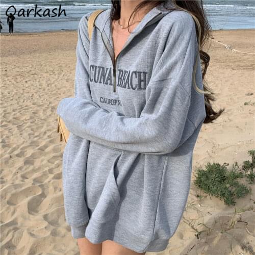 Sweatshirts Women BF Style Casual Front Pocket Ins Chic Design Basic Spring Ulzzang Unisex Trendy Boyfriends All-match Fall Ropa