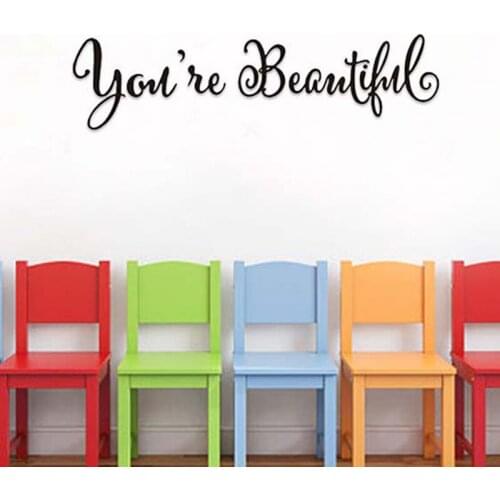 You're Beautiful Just the Way You Are quote Mirror Decal mirror Sticker bathroom decor