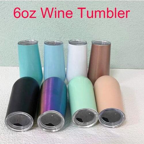 6oz Egg Shaped Wine Tumbler Stainless Steel Vacuum Flask Double Wall Insulated Mug Christmas Party Supplies