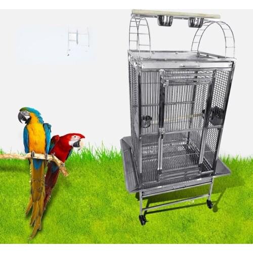 High Quality SUS304 60X55x150cm Stainless Steel Bird Parrot Cage For Bird Parrot Play Top ST64P