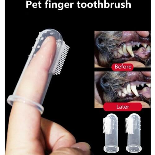Pet Finger ToothbrushPet Toothbrush Silicone ToothbrushPuppy Cat Finger Brush Finger Pet Toothbrush
