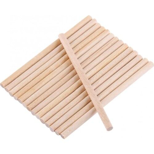 100pcs 80mm Round Wooden Sticks For DIY Wood Crafts Home Garden Decoration Wooden Dowels Sticks Ice Cube Maker Cream Tools