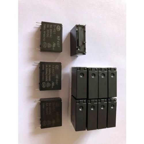 100PCS/lot Power relays HF46F-5-HS1 HF46F-12-HS1 HF46F-24-HS1 5A250VAC 4PIN