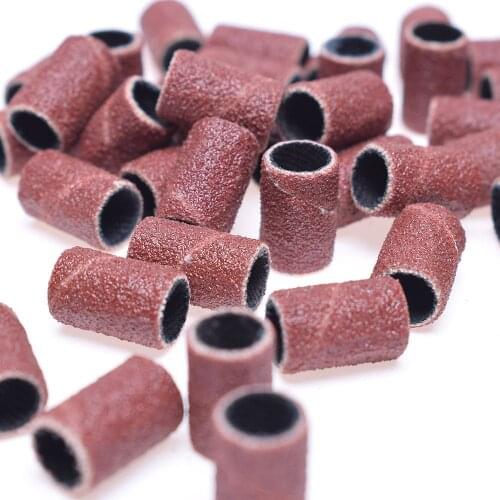 100PCS/Lot Sanding Band Nail Drill File Bit Ring Milling Cutter Manicure Electric Machine Drill Nail Art Tools Accessories