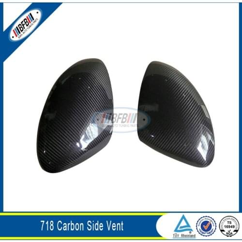 Dry Carbon Stick-on 2pcs Side Mirror Cover For 718 2016 up