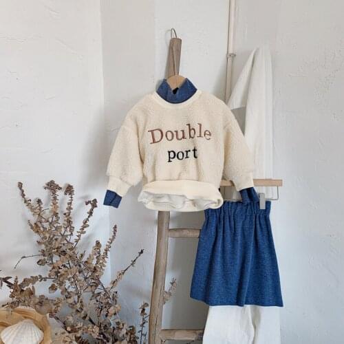 2020 Winter Casual Solid Clothes Letter Girls Clothes High Quality Fashion Kids Clothes