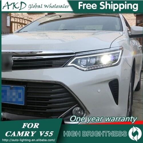 AKD Car Styling for Toyota Camry Headlights 2014-2015 Camry V55 LED Headlight DRL Bi Xenon Lens High Low Beam Parking Fog Lamp