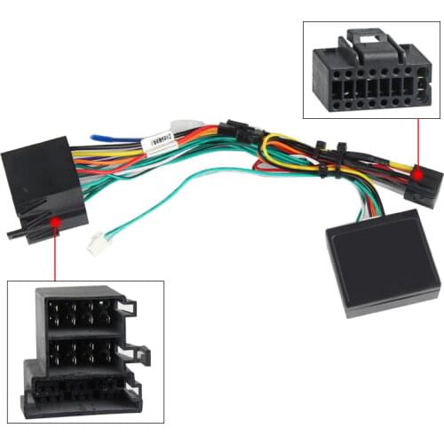 Car Radio Stereo Head Unit 16Pin Wire Harness Adapter With Canbus Box For Volkswagen Android Power Cable Connector