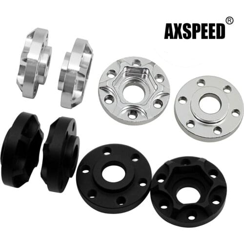 AXSPEED 4 Pcs Aluminum Hub Hex 8mm Height for Axial SCX10 1/10 RC Crawler Car Alloy Beadlock 1.9" Wheels Rims Upgrade Parts