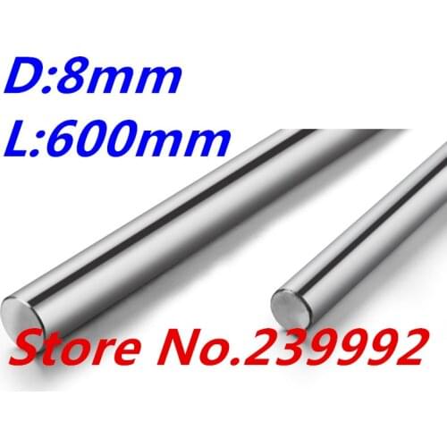 Free Shipping 2pcs/lot 8mm L600mm long for LM8UU harden chromed round rod CNC parts 3D printer linear shaft