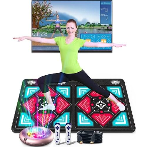 Yuga Mats HDMI TV Computer Double Wireless Controller Game Console for Adult Kids Portable Musical Blanket Non-Slip Dance Pad